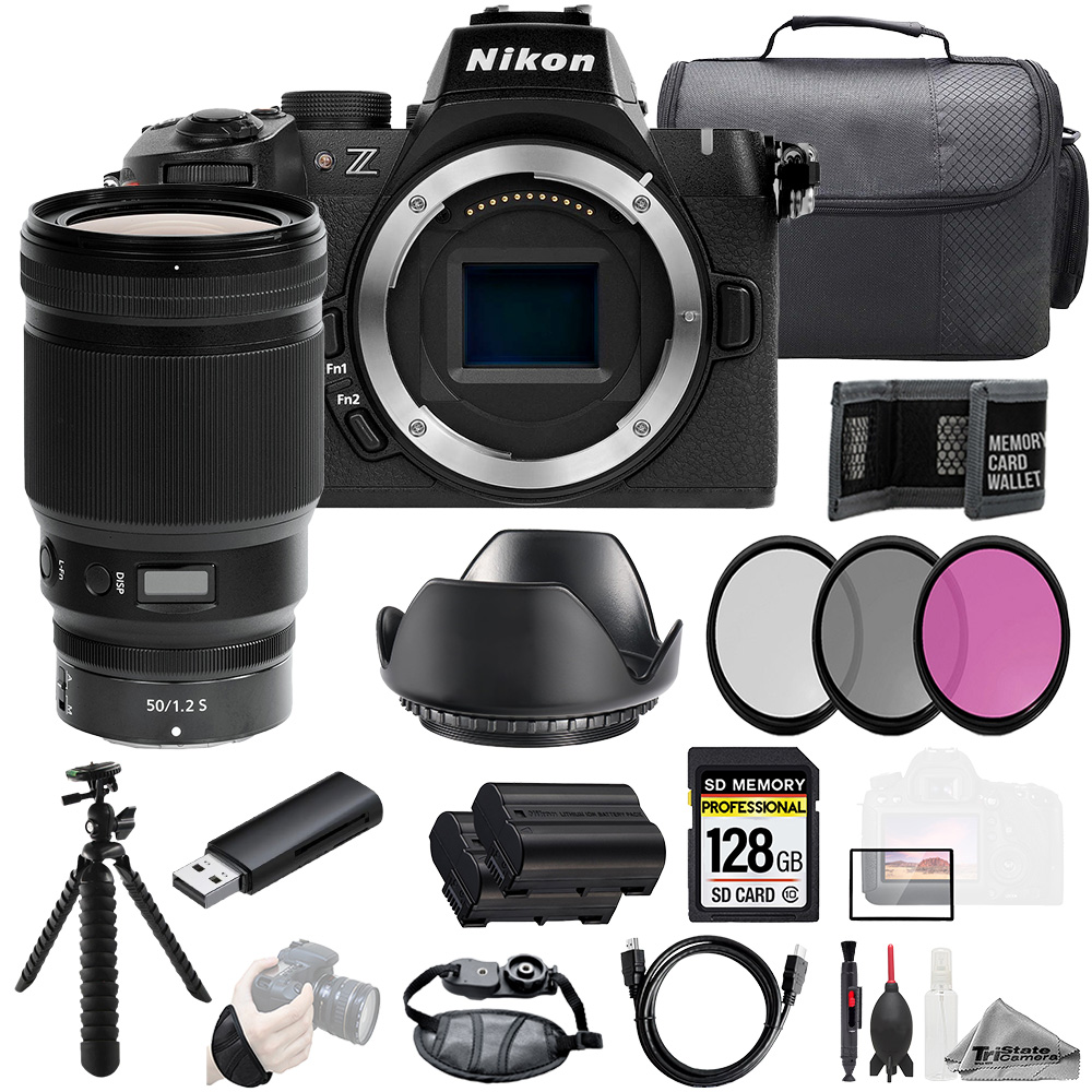 Nikon Z50 II + Z 50mm f/1.2 S Lens 128GB + Ext Bat+ 3 PC Filter