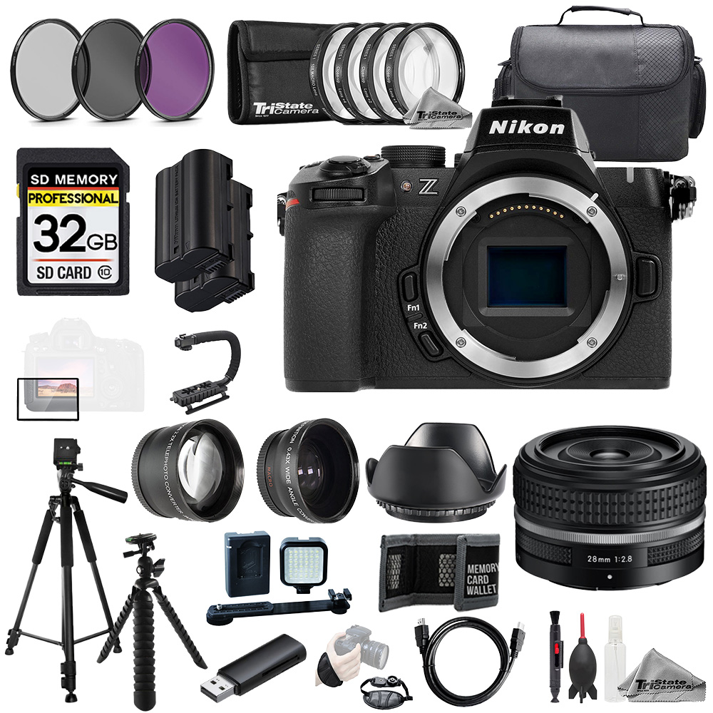 Nikon Z50 II + Z 28mm f/2.8 (SE) Lens +32GB+Ext Bat+9 PC Filtr