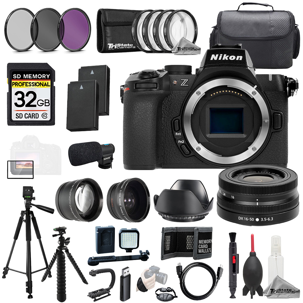 Nikon Z50 II + Z DX 16-50mm f/3.5-6.3 VR Lens + Mic+32GB +9 PC