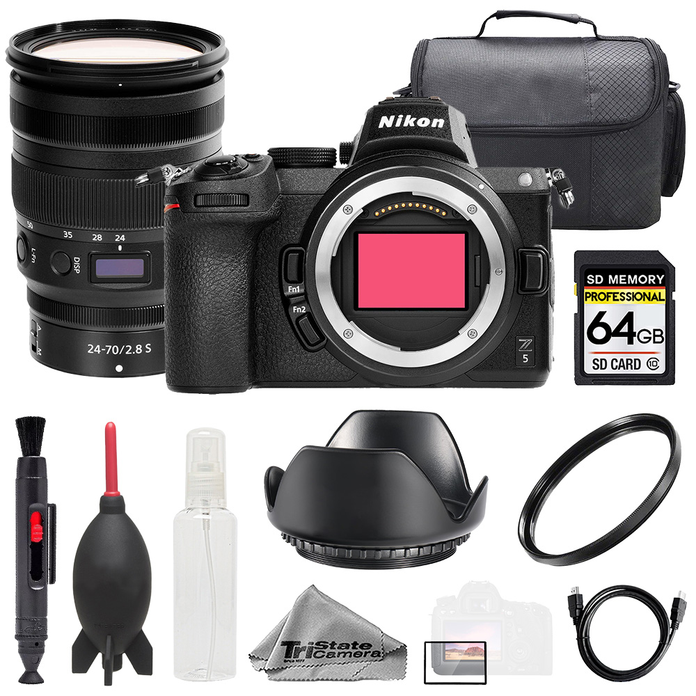 Nikon Z5 + NIKKOR Z 24-70mm f/2.8 S Lens +64GB + Bag+ UV Filter