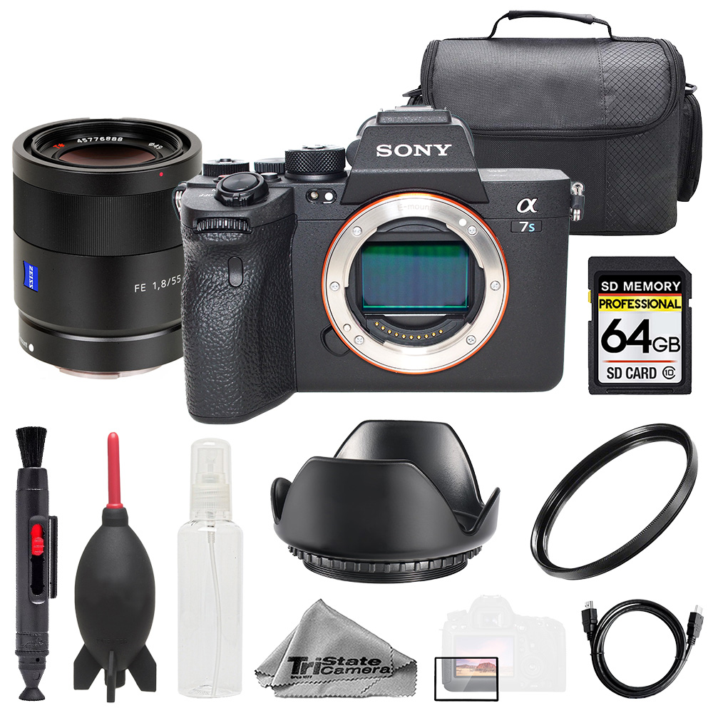 Sony a7S III + Sonnar T* FE 55mm f/1.8 ZA Lens +64GB + Bag+ UV