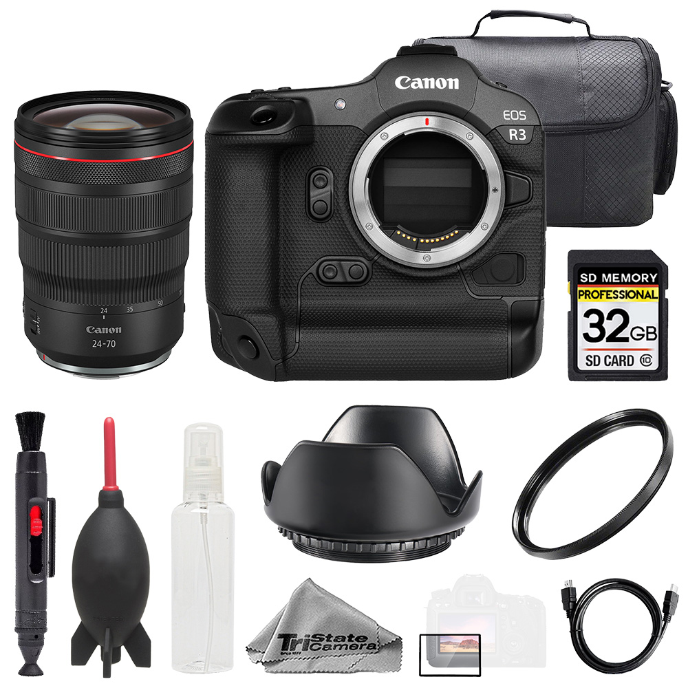Canon EOS R3 + RF 24-70mm f/2.8L IS USM Lens +32GB+ UV Filter