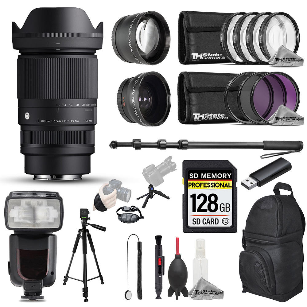 Sigma 16-300mm f/3.5-6.7 DC OS Contemporary Lens Sony E -22pc