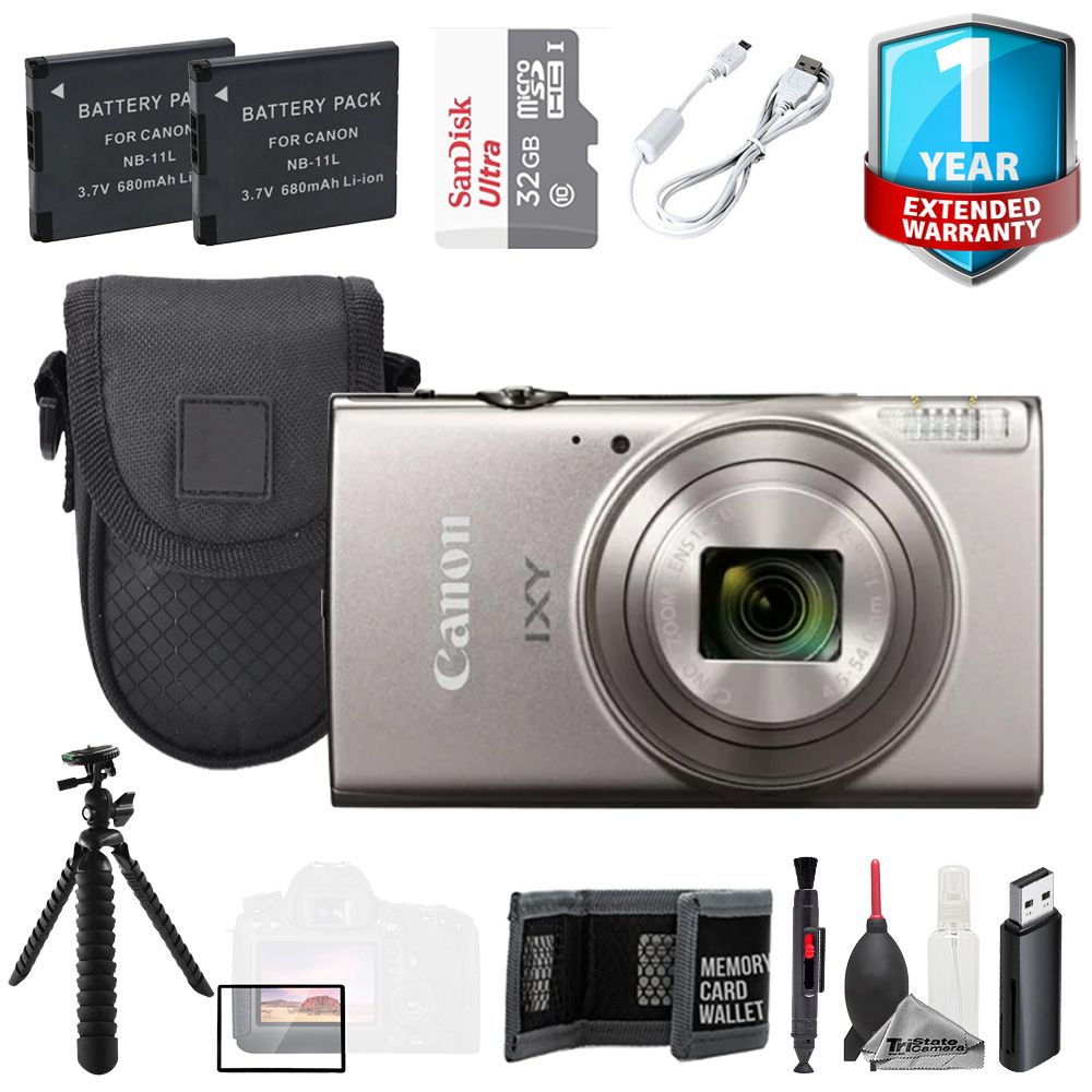 Canon IXY 650 m Camera Silver +32GB+ 3 YR Warranty + Tripod- Value