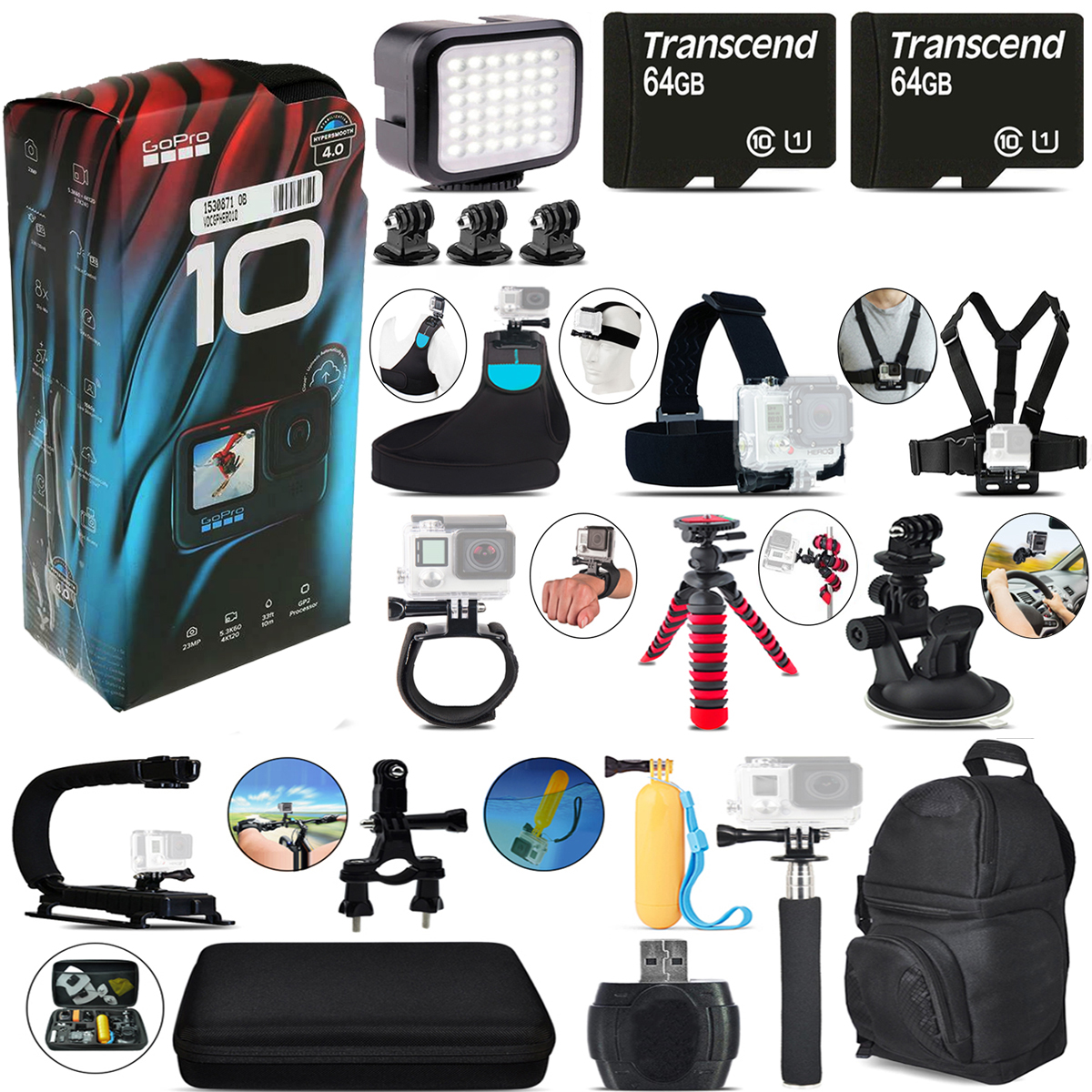 値下げ‼️GoPro HERO10 ＋ アクセサリー ◾️送料込み GoPro HERO10 Black 4K Ultra HD Action Camera CHDHX-101 Mega Loaded
