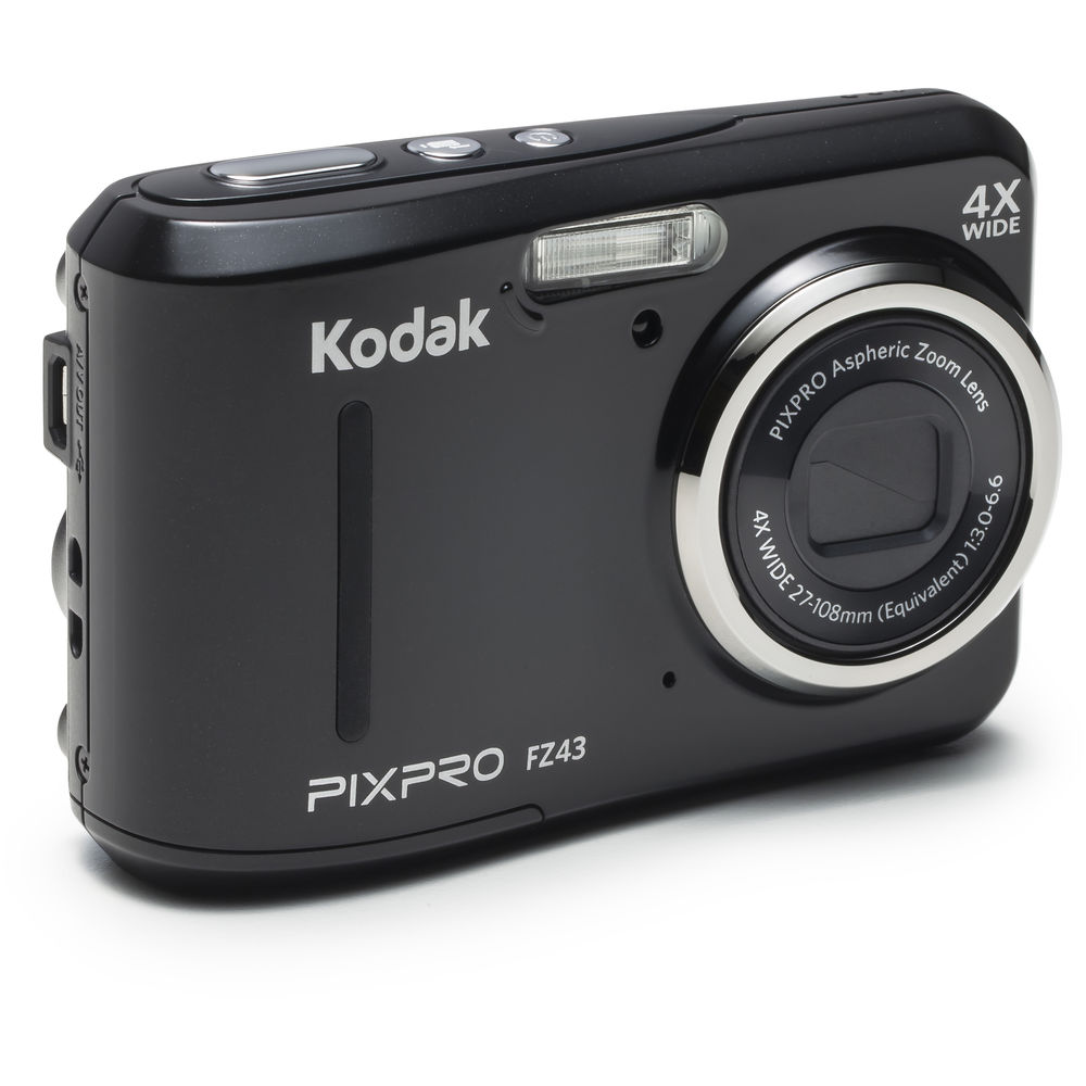 Kodak PIXPRO FZ43 Digital Camera (Black) + Tripod + Case