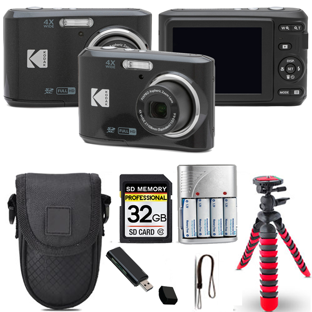 Kodak Pixpro FZ45 Camera (Black) +Spider Tripod + Case -32GB Kodak Pixpro FZ45 Camera (Black) +Spider Tripod + Case -32GB