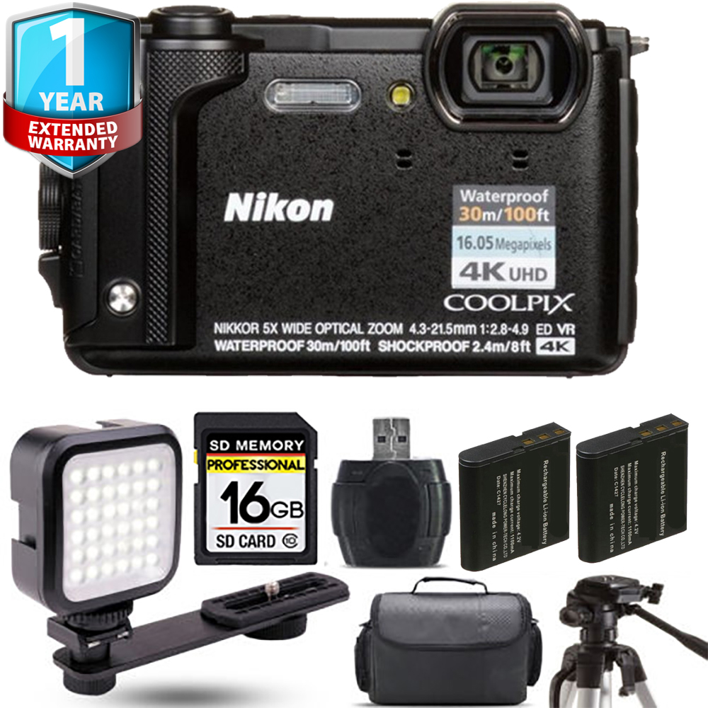 Nikon COOLPIX W300 Camera (Black) + Extra Battery + 1 Yr Nikon COOLPIX W300 Camera (Black) + Extra Battery + 1 Yr