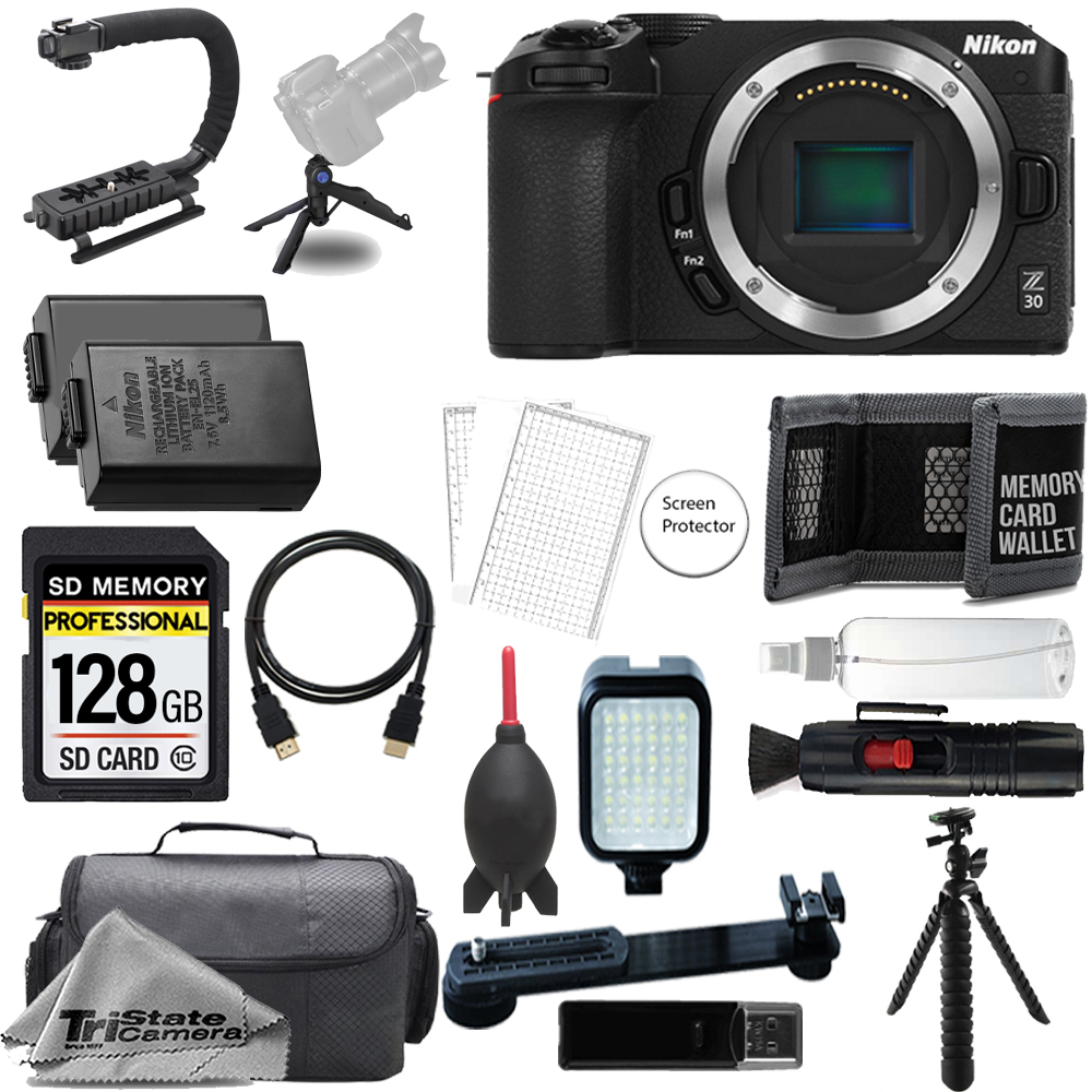 数量限定SALE + 128GB + Camera Mirrorless Z30 Nikon Extra LED Battery+ デジタルカメラ