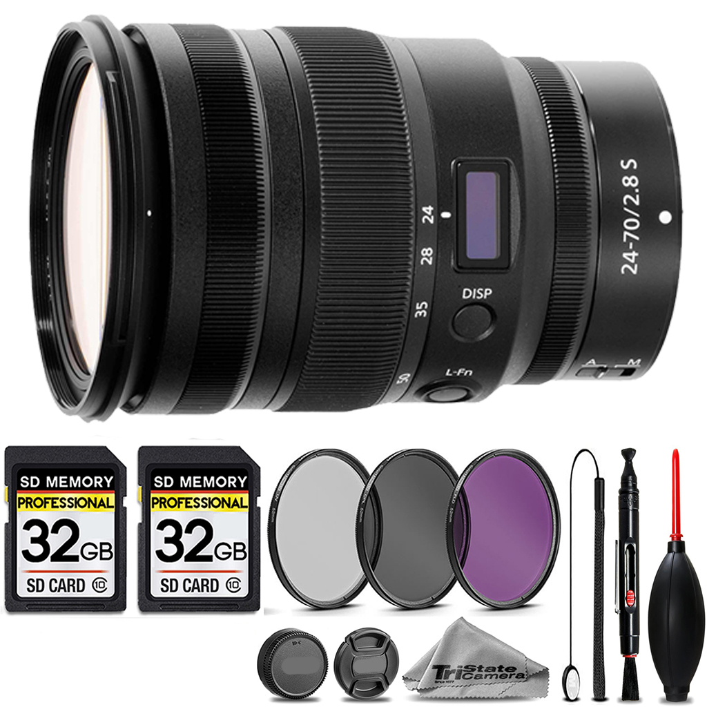 NIKKOR Z 24-70mm f/2.8 S フィルターセット Nikon NIKKOR Z 24-70mm f/2.8 S Lens +3PC FILTER + 64GB STORAGE