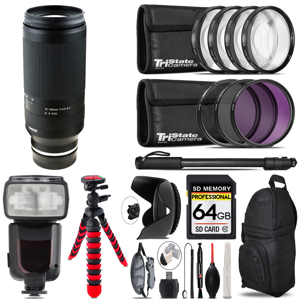 Tamron 70-300mm f/4.5-6.3 Di III RXD Lens (Z) + 7 Piece Filter