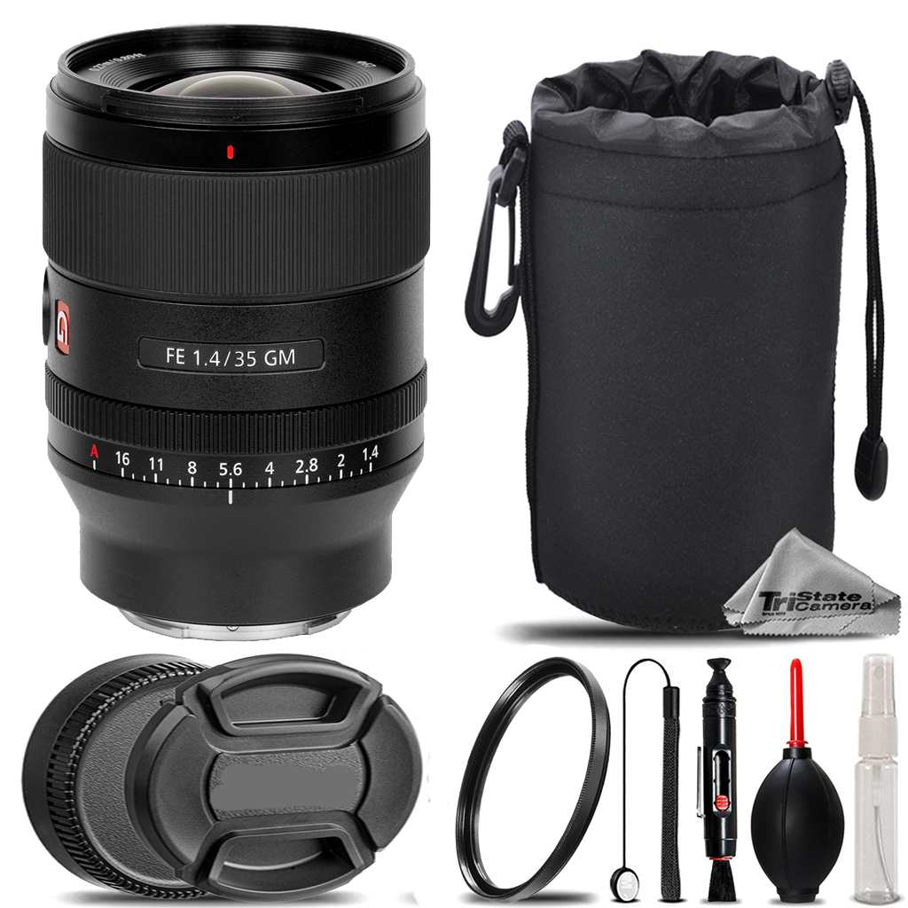 Sony FE 35mm f/1.4 GM Lens + UV Filter+ + Hood +Lens Pouch- Basic