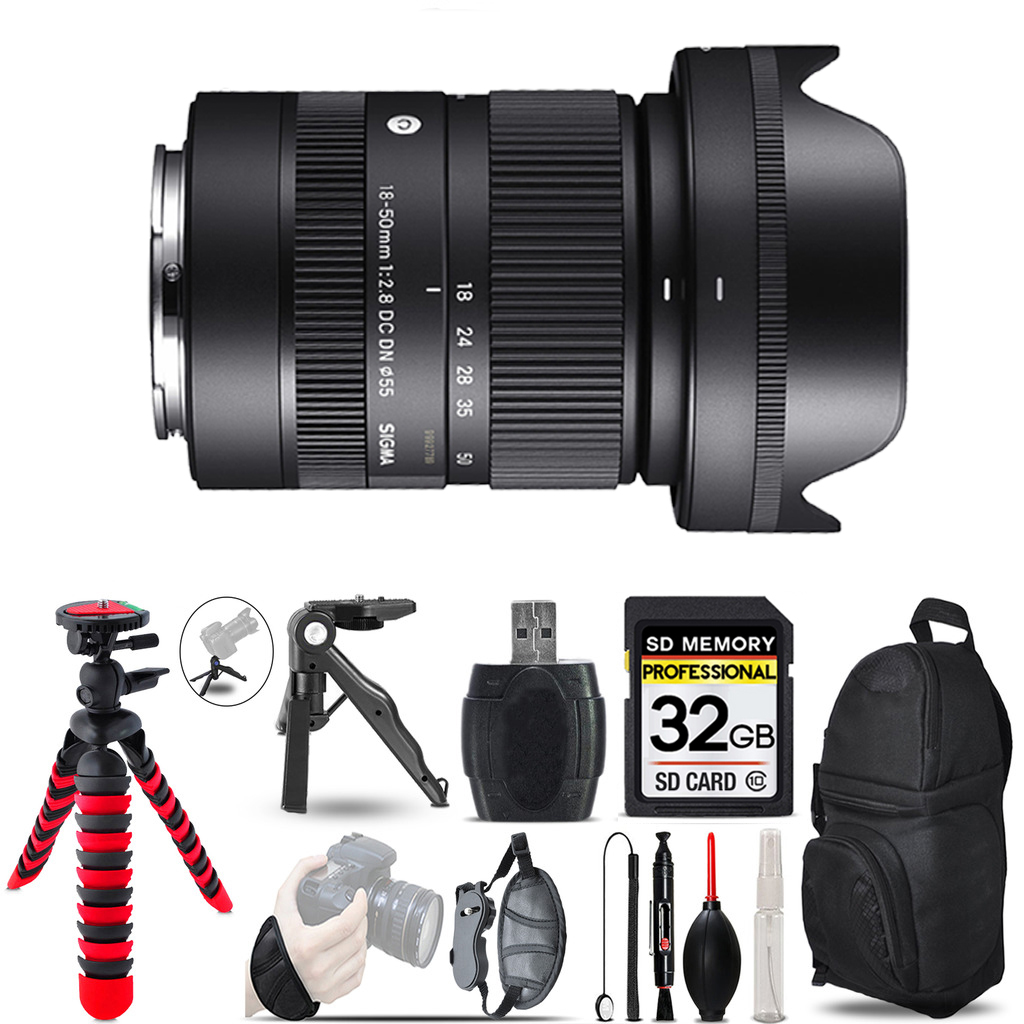 Sigma 18-50mm f/2.8 DC DN Lens for Sony E - 32GB Accessory