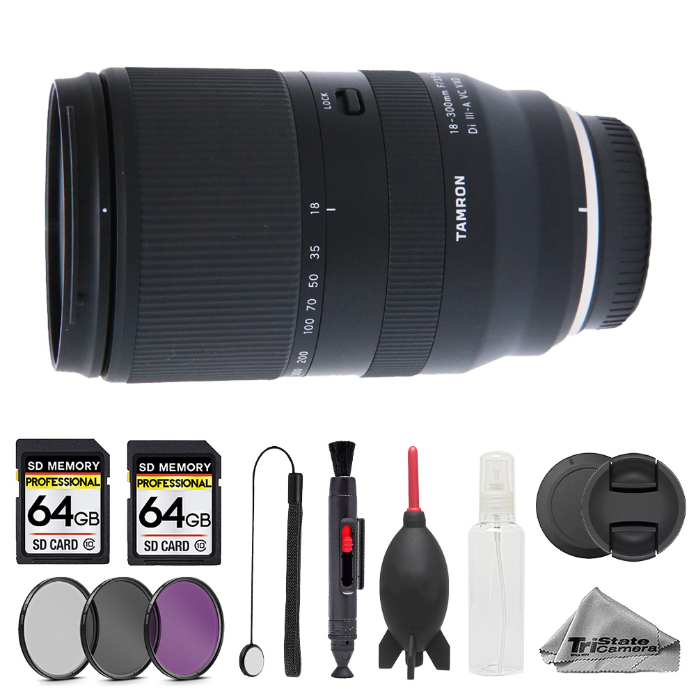 Tamron 18-300mm f/3.5-6.3 Di III-A VC VXD Lens - 10pc 128GB Memory