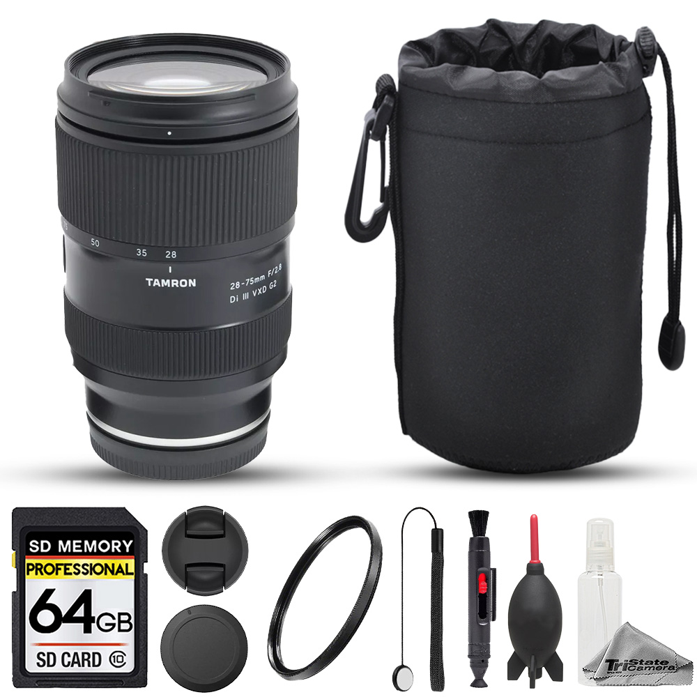 Tamron 28-75mm f/2.8 Di III VXD G2 Lens - 8pc 64GB Memory Bundle