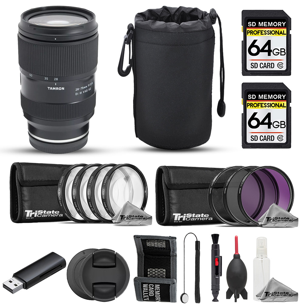 Tamron 28-75mm f/2.8 Di III VXD G2 Lens - 15pc 64GB Advanced