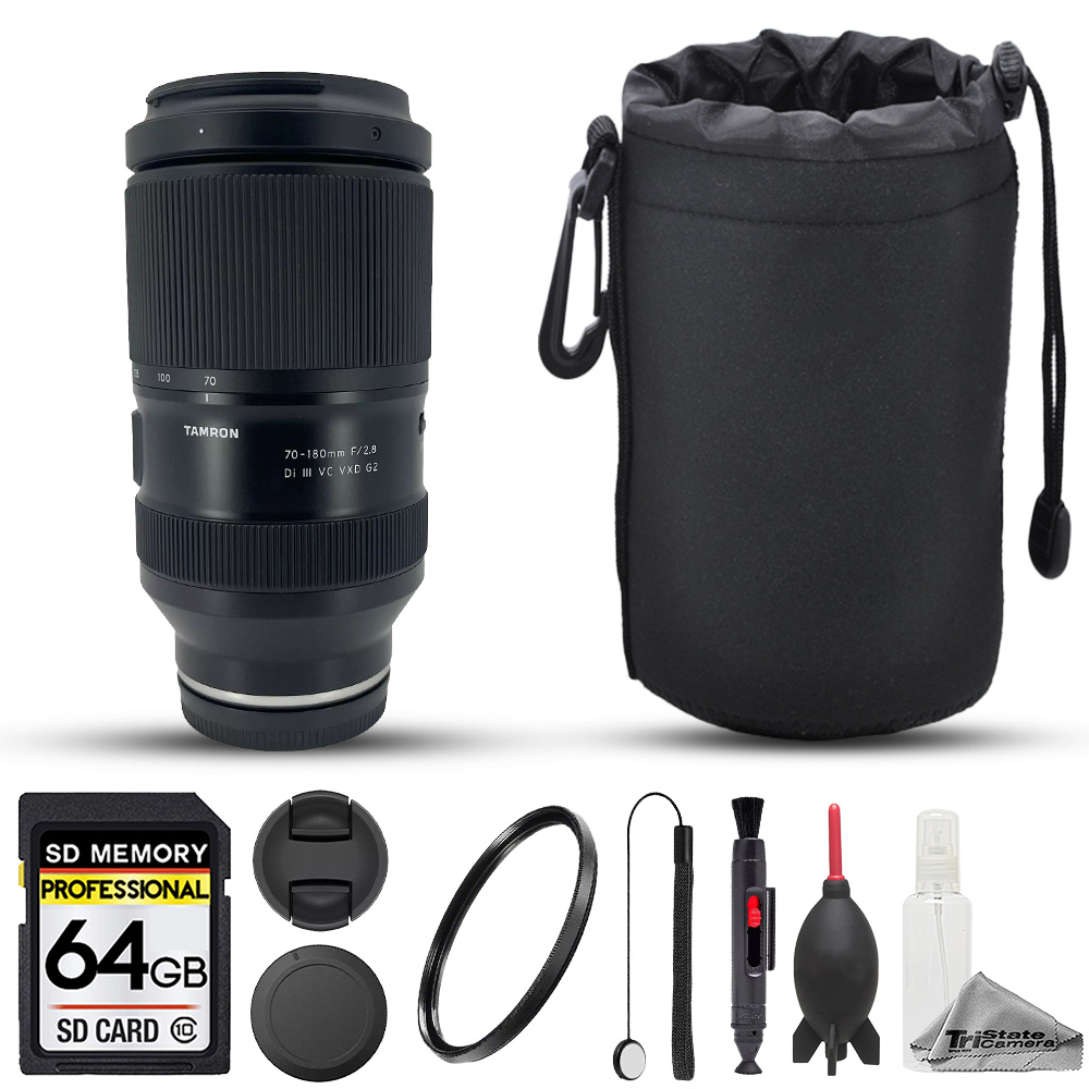 Tamron 70-180mm f/2.8 Di III VC VXD G2 Lens - 8pc 64GB Memory