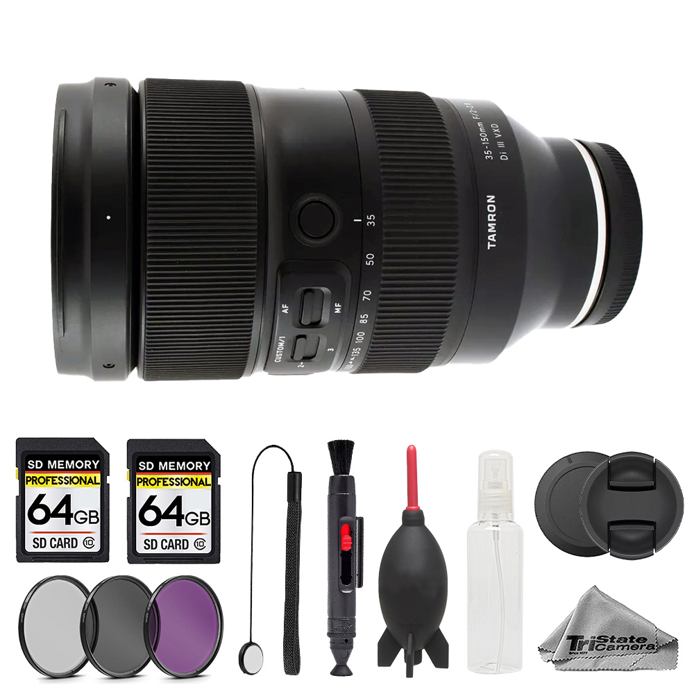 Tamron 35-150mm f/2-2.8 Di III VXD Lens - 10pc 128GB Memory Bundle