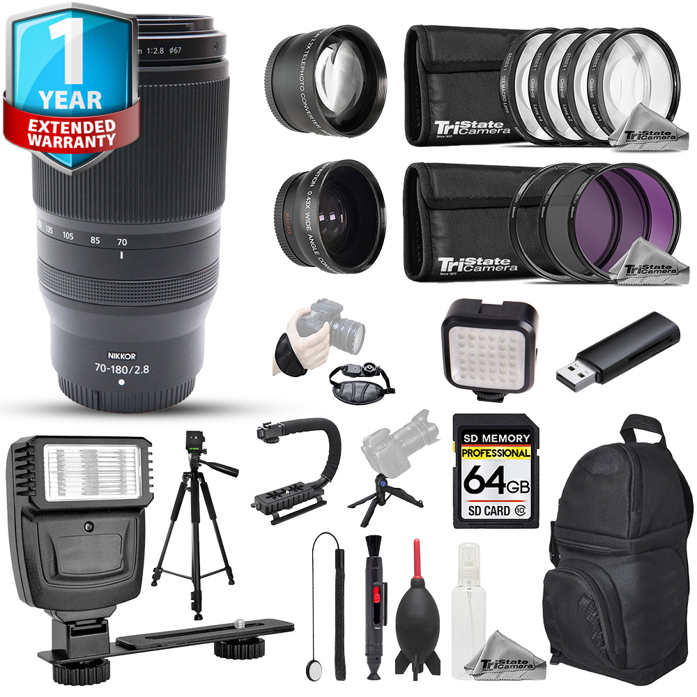 Nikon NIKKOR Z 70-180mm f/2.8 Lens - 23pc 64GB Ultra Bundle + 1 Yr