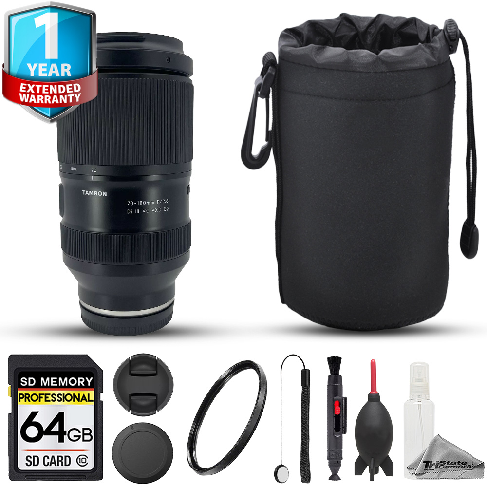 【TAMRON】70-180mm F/2.8 Di III VC VXD Tamron 70-180mm f/2.8 Di III VC VXD G2 Lens - 8pc 64GB Memory