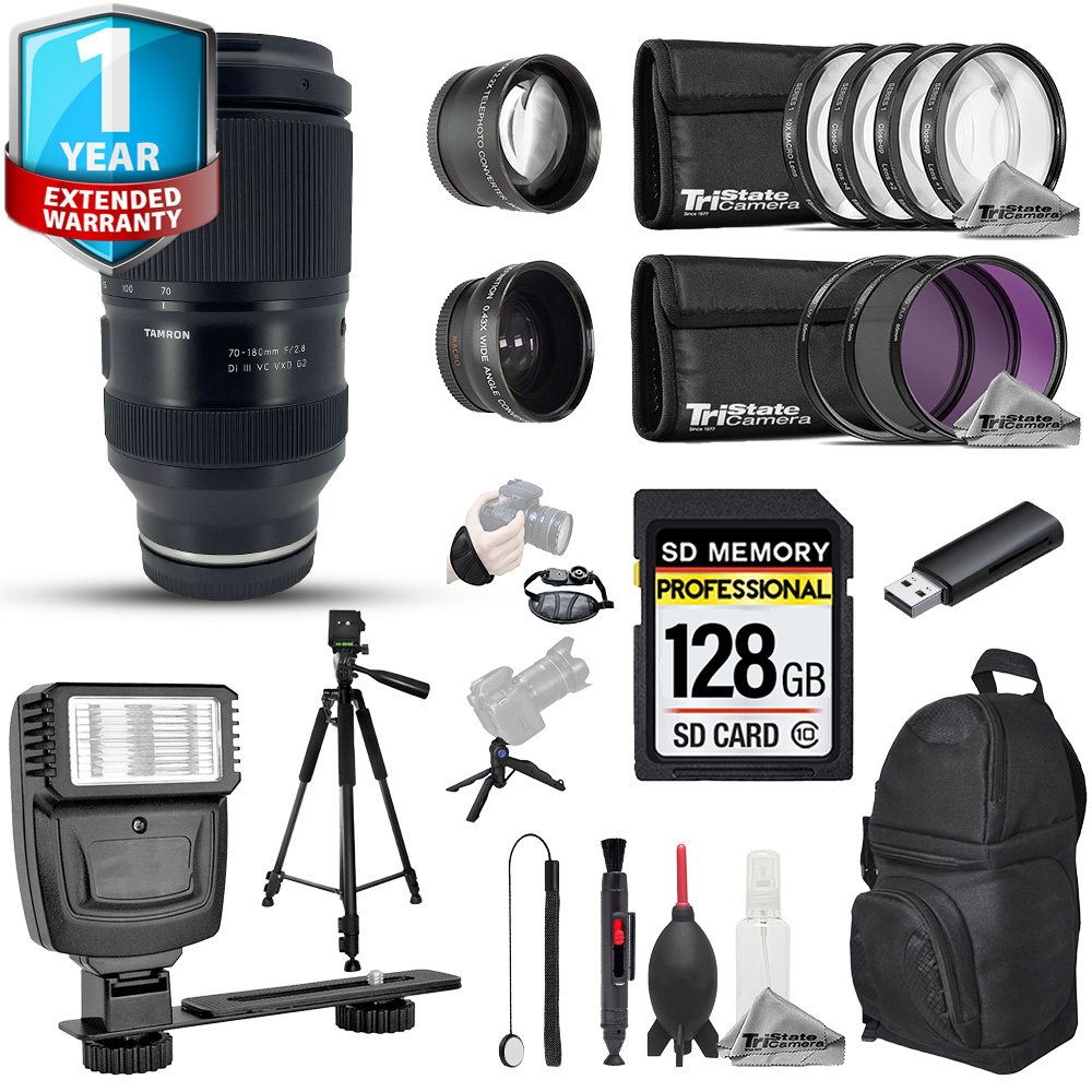 Tamron 70-180mm f/2.8 Di III VC VXD G2 Lens - 20pc 128GB Pro Kit+