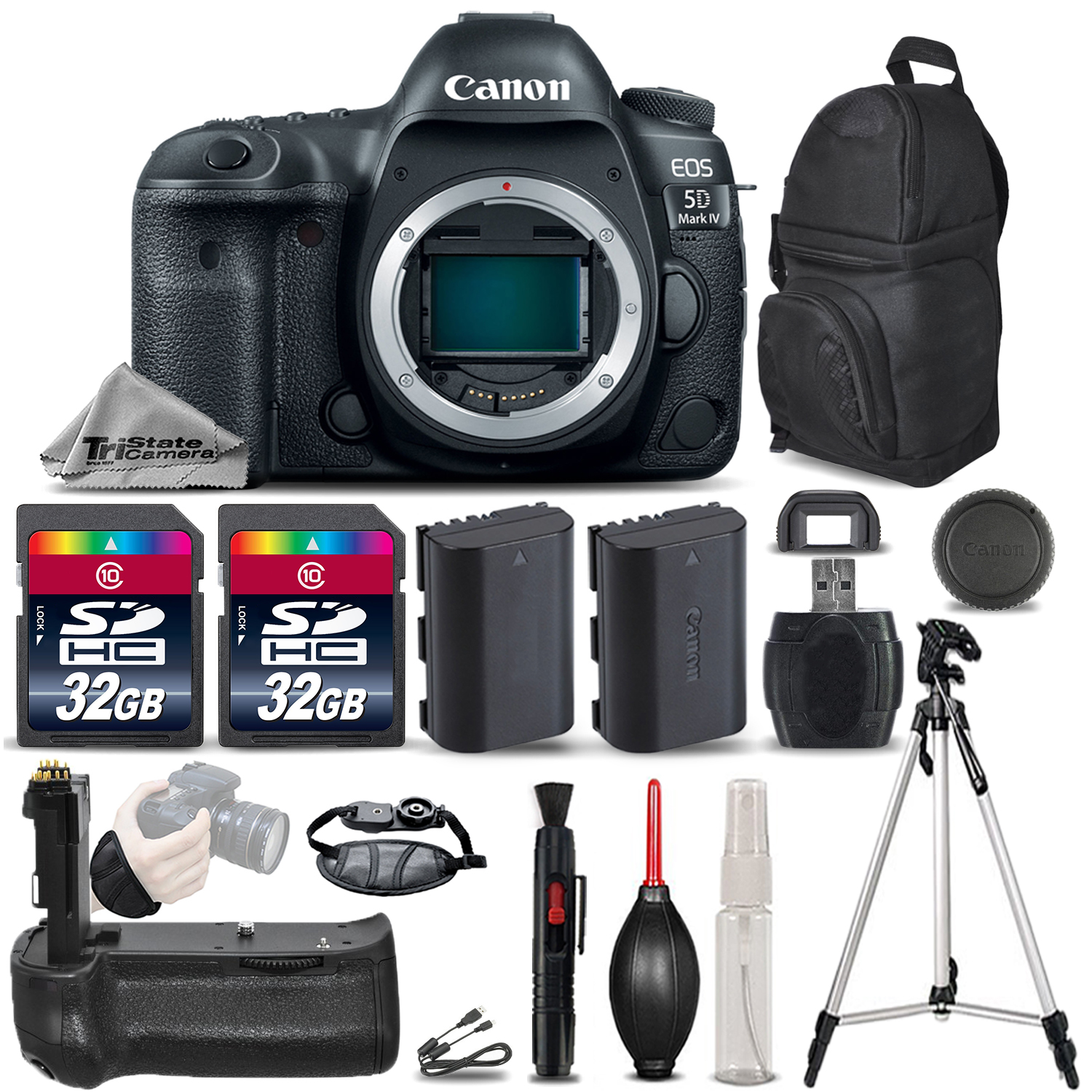 Canon EOS 5D Mark IV GPS/WiFi DSLR Camera + Battery Grip + EXT BATT