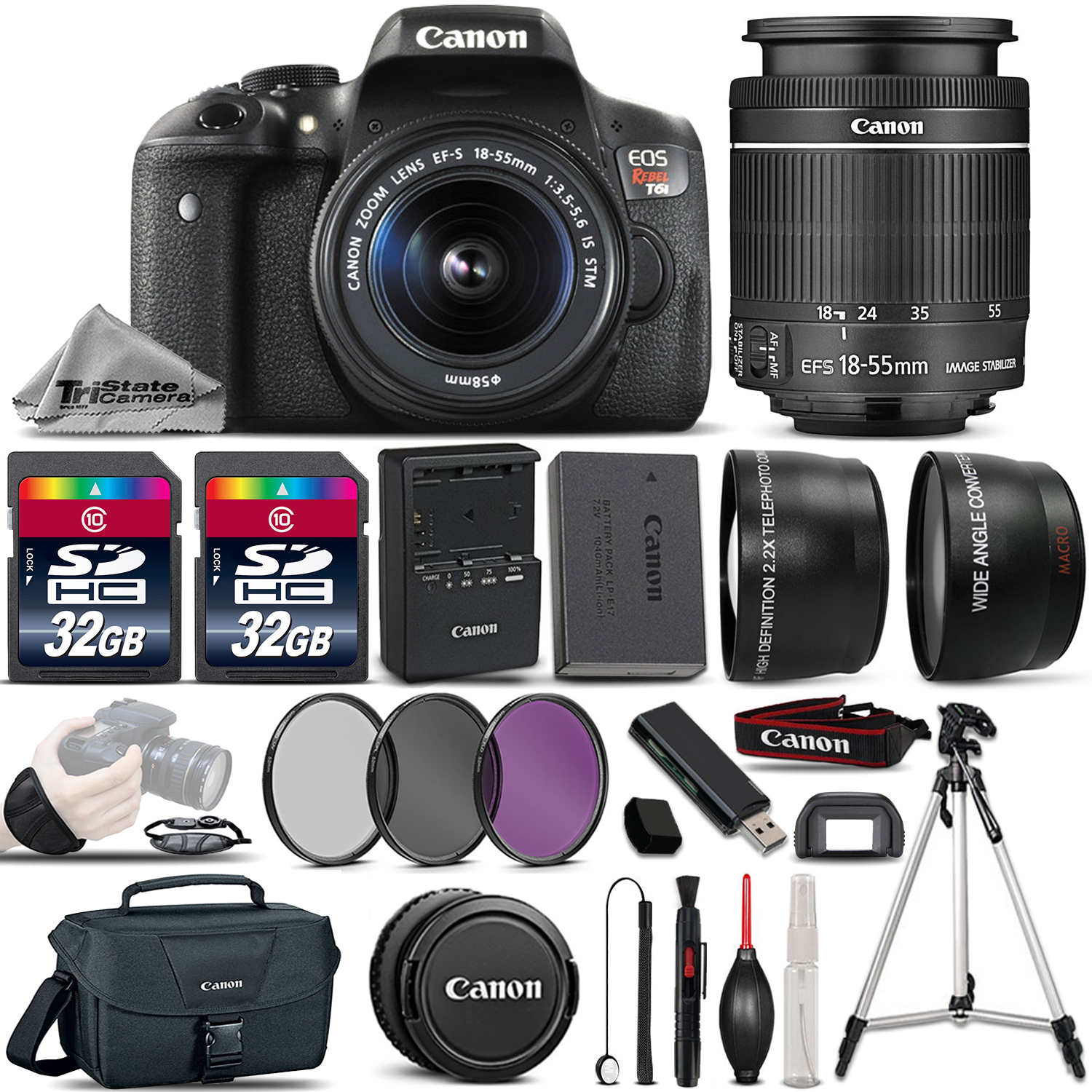 Canon EOS Rebel T6i SLR Camera + 1855mm STM Lens + ULTIMATE Accessory